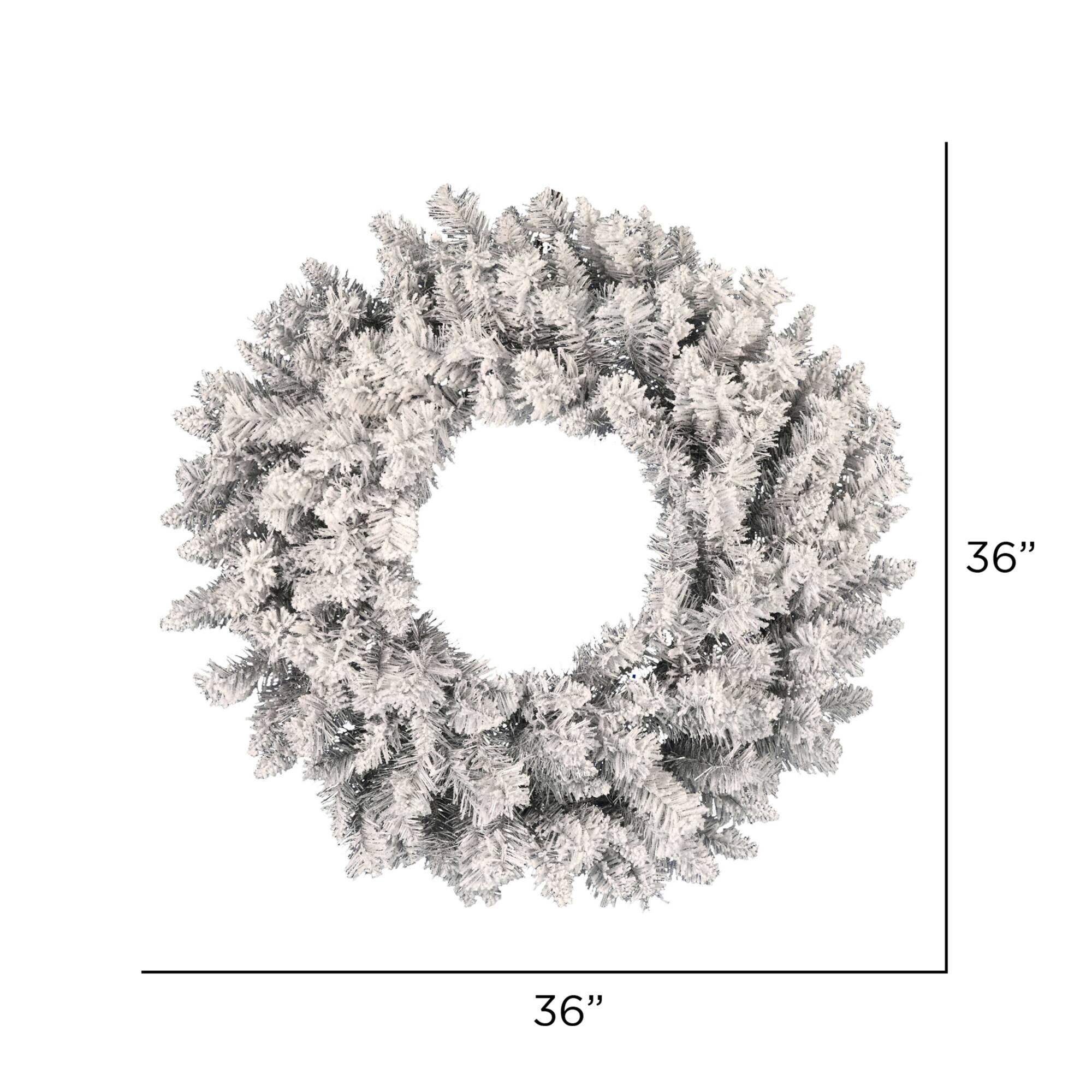 36" Frosted Silver Artificial Christmas Wreath